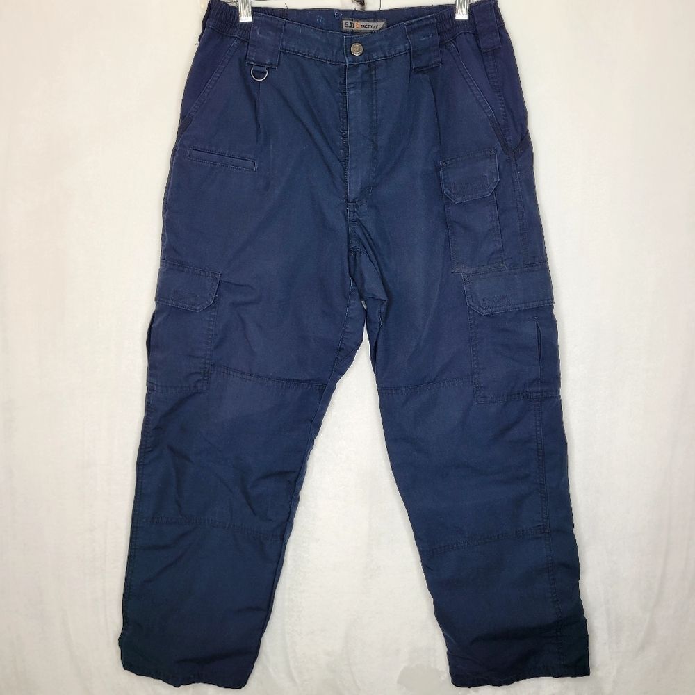 5.11‎ Tactical Flannel Lined Blue Cargo Pants Durable Straight Leg Size 32